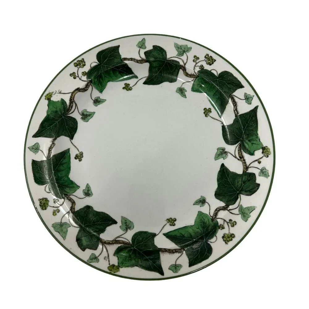 Antique Early‎ 1900s Wedgwood Napoleon Ivy Green Queens Ware Luncheon Plate 9